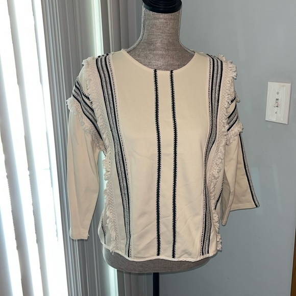 Anthropologie | Eri + Ali Embroidered Top Medium - Picture 1 of 6